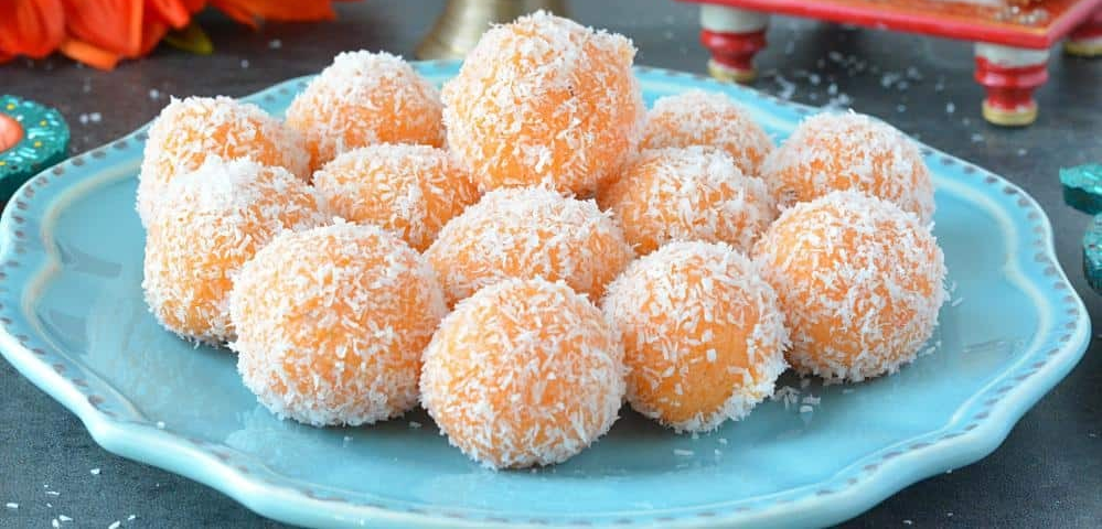 Red Coconut Laddu 1pc
